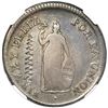 Image 1 : El Salvador, 2 reales, zigzag test mark (Type II, 1834-5) on obverse of Lima, Peru, 2 reales, 1828 J