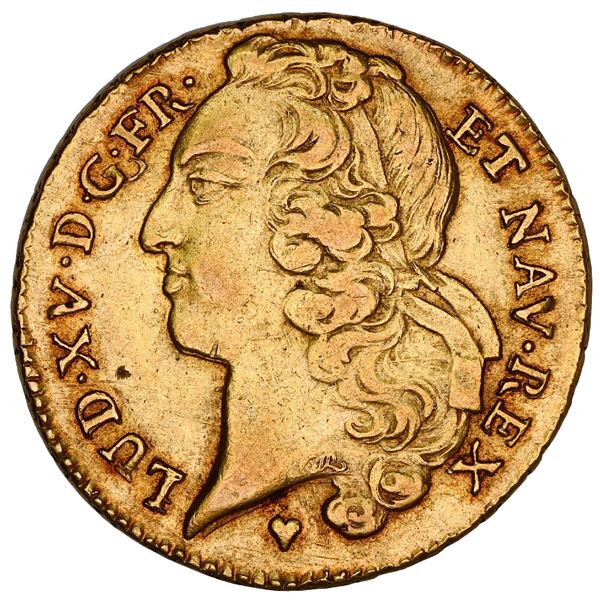 France (Strasbourg mint), gold double louis d'or au bandeau, Louis XV, 1759-BB, NGC AU details / obv