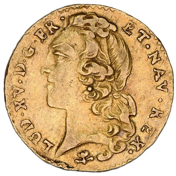France (Reims mint), gold 1/2 louis d'or au bandeau, Louis XV, 1746-S, NGC XF 45.
