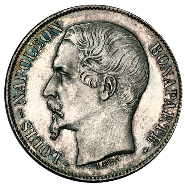 France (Paris mint), 5 francs, Louis Napoleon, 1852-A, narrow head variety, PCGS MS64.