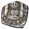 Image 1 : Guatemala, cob 1/2 real, 1735/4 J, rare.