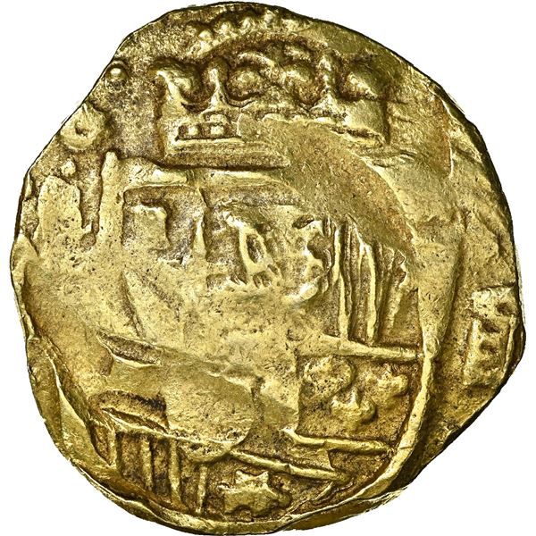 Seville, Spain, gold cob 8 escudos, Philip IV, 1663 (R ), NGC AU 55, finest and only example in NGC
