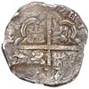 Image 2 : Valladolid, Spain, cob 4 reales, 1613/2 H, very rare, NGC AU 53, finest known in NGC census.