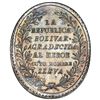 Image 2 : Potosi, Bolivia, oval silver medal, ca. 1825, Battle of Ayacucho, rare, NGC UNC details / cleaned.
