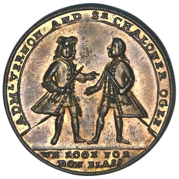 Great Britain, copper alloy Admiral Vernon medal, Vernon and Ogle / Cartagena, 1741, ex-Adams (Plate