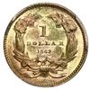 Image 2 : USA (Philadelphia mint), gold $1 Indian princess (Type III), 1862, PCGS MS62 with green CAC sticker.