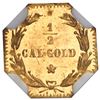 Image 2 : USA, California fractional gold token, dated 1875, Indian, wreath #7, "1/2," octagonal, NGC MS 66 DP