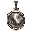 Image 2 : Boeotia, Thebes, AR stater, 4th century BC, mounted amphora-side out in thick silver bezel with 14K 