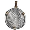 Image 2 : Potosi, Bolivia, cob 8 reales, Philip II, assayer B (5th period), Grade 2, ex-Atocha (1622), mounted