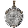 Image 1 : Potosi, Bolivia, cob 8 reales, Philip III, assayer T, quadrants of cross and upper half of shield tr
