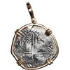 Image 2 : Potosi, Bolivia, cob 4 reales, Philip III, assayer M, Grade 2, ex-Atocha (1622), mounted in 14K gold