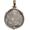 Image 2 : Potosi, Bolivia, cob 4 reales, Philip III, assayer not visible, Grade 2, ex-Atocha (1622), mounted c
