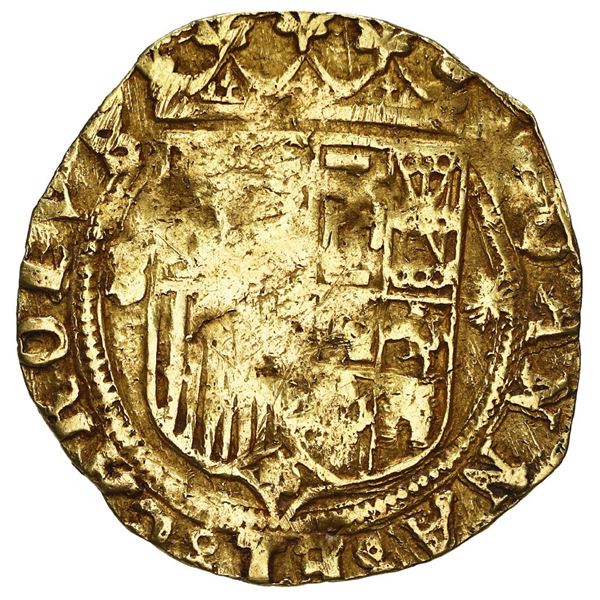 Seville, Spain, 1 escudo, Charles-Joanna, assayer * to right, mintmark S to left.