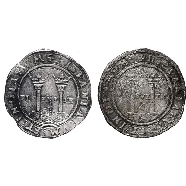 Lot of two Mexico City, Mexico, 4 reales, Charles-Joanna, "Late Series," assayers G and L.