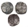 Image 2 : Lot of three Potosi, Bolivia cob 8 reales, Philip IV, assayer not visible.