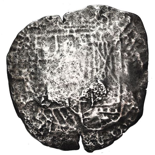 Potosi, Bolivia, cob 8 reales, 1650 O, with pentagonal crowned-1652 (Mastalir P52) countermark on cr