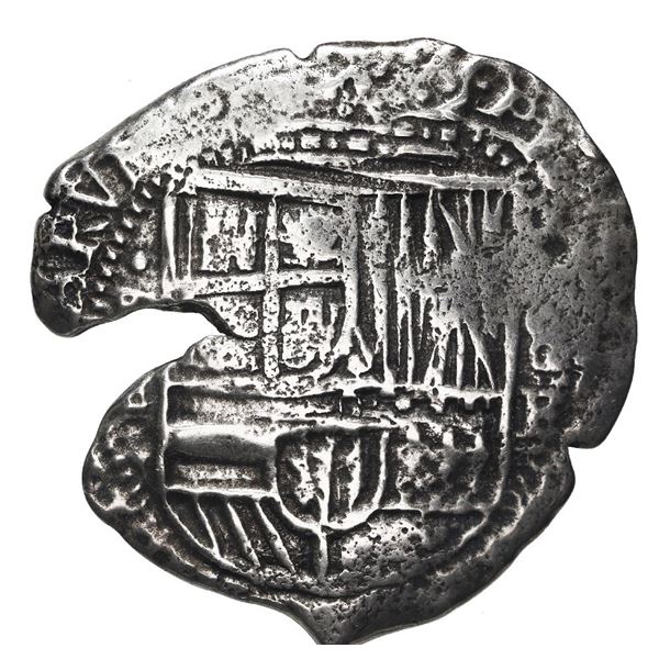 Potosi, Bolivia, cob 8 reales, (1651-2) E, with uncommon crown-alone (Mastalir K6a) countermark on c