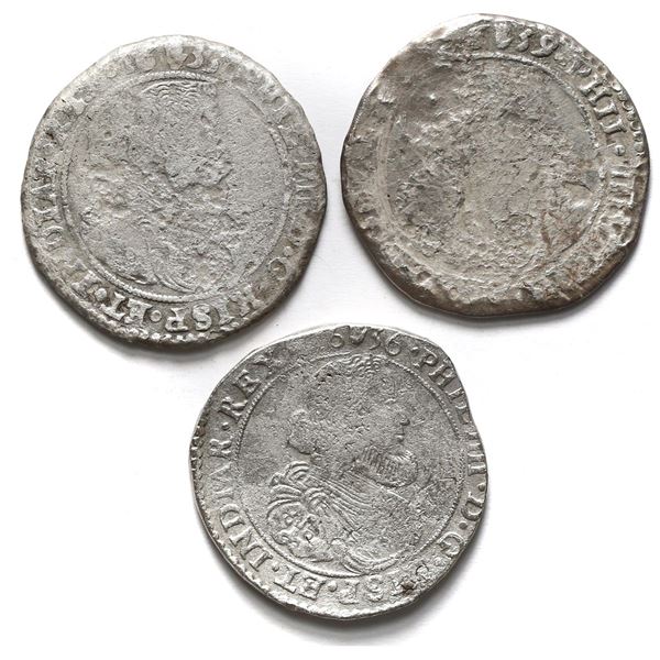 Lot of three Brabant, Spanish Netherlands (Antwerp Mint), portrait ducatoons of Philip IV: 1633, 163