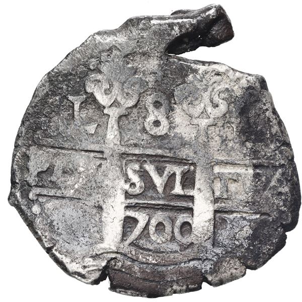 Lima, Peru, cob 8 reales, 1700 H.