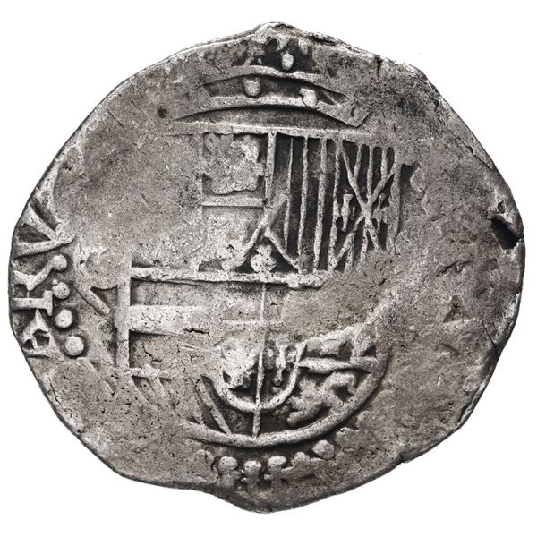 Potosi, Bolivia, cob 8 reales, Philip III, assayer Q.
