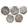 Image 2 : Lot of five Potosi, Bolivia, cob 8 reales, Philip III and IV, various assayers (where visible), most
