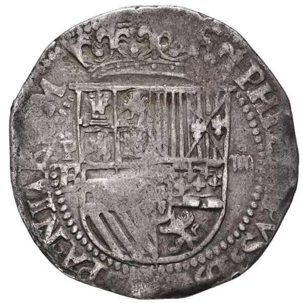 Potosi, Bolivia, cob 4 reales, Philip II, assayer B/L (1st period).