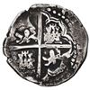 Image 2 : Potosi, Bolivia, cob 4 reales, Philip IV, assayer P (early 1620s), quadrants of cross transposed.