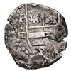 Image 1 : Potosi, Bolivia, cob 4 reales, Philip IV, assayer FR (ca. 1640), struck with an 8R-sized shield.