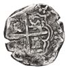 Image 2 : Potosi, Bolivia, cob 4 reales, Philip IV, assayer FR (ca. 1640), struck with an 8R-sized shield.