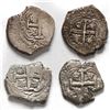 Image 2 : Lot of four Potosi, Bolivia, cob 2 reales: 1734 (E), 1736 E, 1739 M, 1742 P.