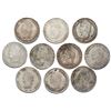 Image 1 : Large lot of ten Potosi, Bolivia, 8 soles, laureate Bolivar busts, dated 1859-63.