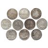 Image 2 : Large lot of ten Potosi, Bolivia, 8 soles, laureate Bolivar busts, dated 1859-63.