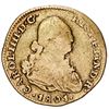 Image 1 : Lima, Peru, gold bust 1 escudo, Charles IV, 1801 IJ.