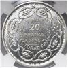 Image 2 : Tunisia (French Protectorate), essai silver 20 francs, Ahmad Pasha Bey, AH1358 // 1939, Paris Mint, 