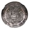 Image 2 : Venezuela (struck at the Brussels mint), 5 bolivares, 1879, NGC AU details / obverse scratched.