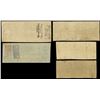 Image 2 : Lot of five Confederate notes of 1862: $100, June 18, 1862, serial 9050; $100, Nov. 24, 1862, serial
