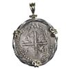 Image 2 : Potosi, Bolivia, cob 8 reales, Philip III, assayer T (ca. 1620), quadrants of cross transposed, ex-P