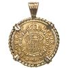Image 2 : Madrid, Spain, gold bust 1 escudo, Charles III, 1787 DV, mounted in thin twisted-wire 18K gold bezel