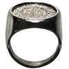 Image 2 : Seville, Spain, milled 1 real, Philip V, 1726 J, mounted cross-side up in silver ring, size 11.5.