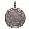 Image 2 : Madrid, Spain, milled 1 real, Ferdinand VI, 1757 JB, mounted in 14K gold bezel with fixed bail.