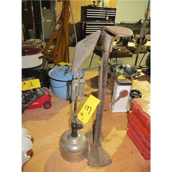 GAS LANTERN AND SHOE COBBLER