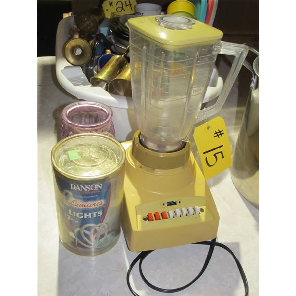 BLENDER, FLOWER VASE, ROPE LIGHTS