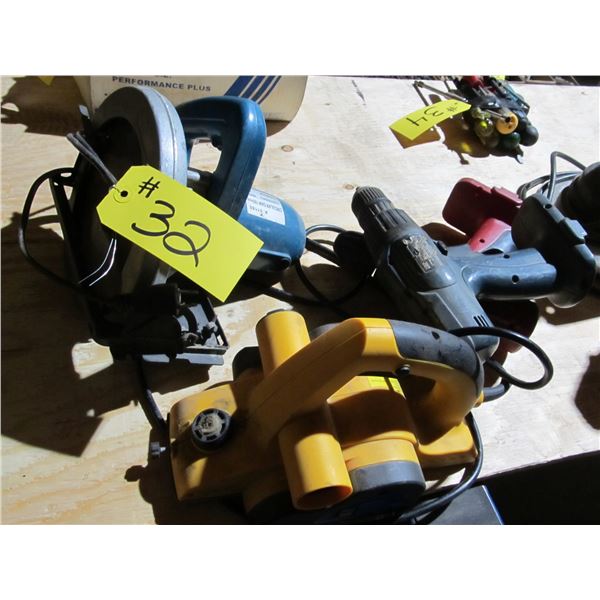 SKILSAW IN WORKING CONDITION, CORDLESS TOOLS & PLANER (NEEDS REPAIR)