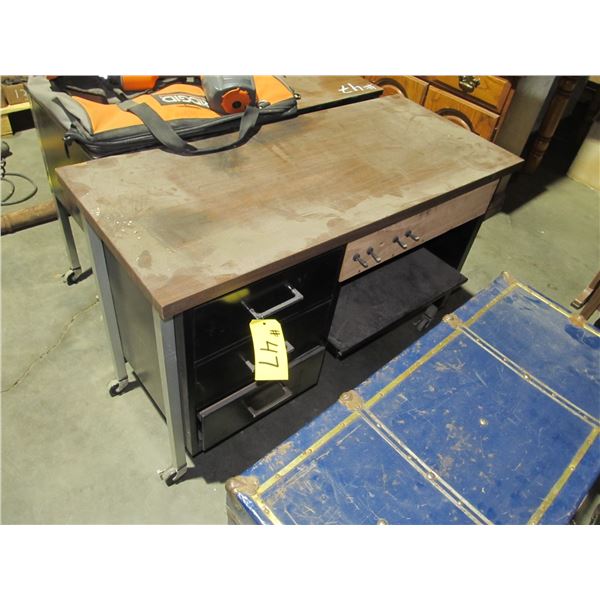 2 ROLLING WORK DESKS/TABLES