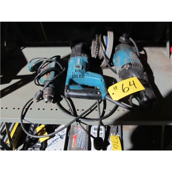 MAKITA HEAVY DUTY ANGLE GRINDER/BUFFER, SAWSALL, DRILL