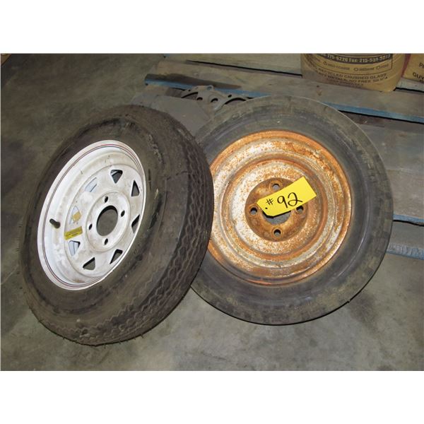 2 - 12" TRAILER TIRES (ONE LOOKS NEW)