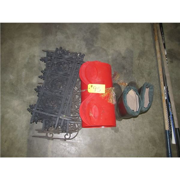 6 CRAZY CARPETS, GARDEN FENCE, SIZE 8 INSULATED WINTER BOOTS