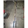 Image 1 : 2 HOCKEY STICKS, HOE, RAKE