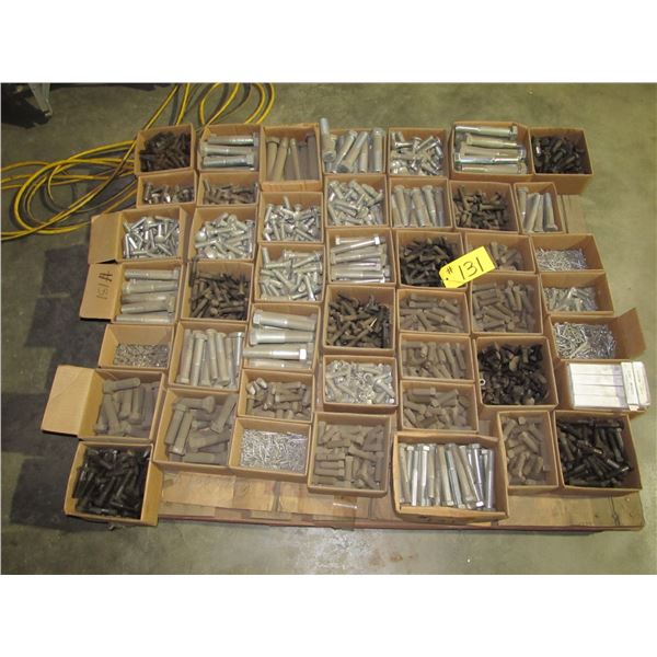 PALLET OF HEAVY BOLTS, CUTTING EDGE BOLTS, COTTER PINS