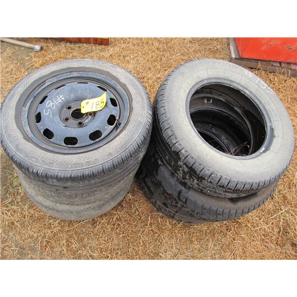 6 USED TIRES (MOSTLY 15")
